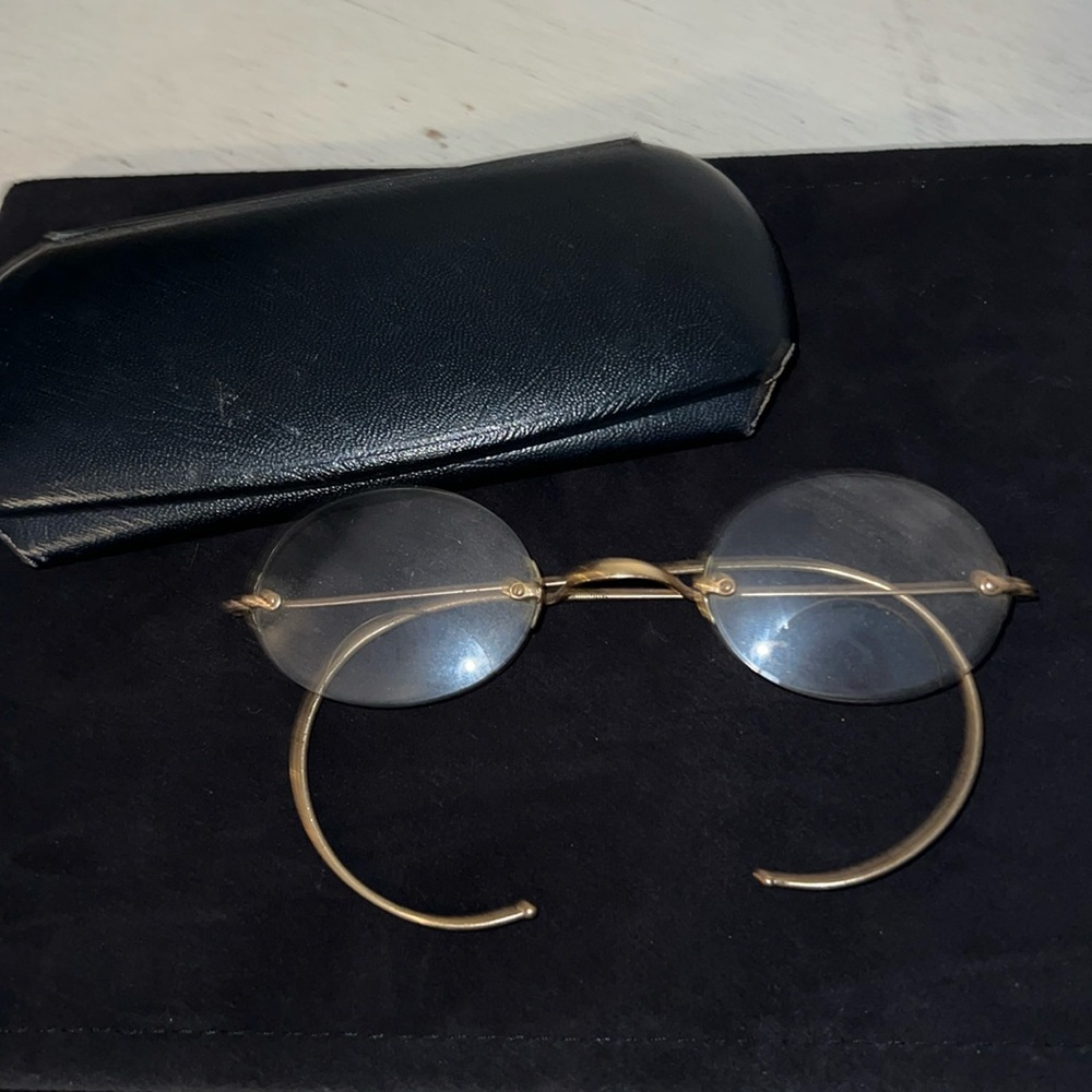 Antique Steven’s & Company gold filled rimless eye glasses frames